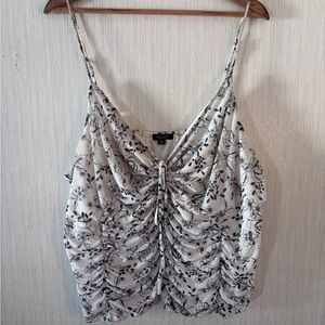 3/$15 Willow Black and White Floral Camisole